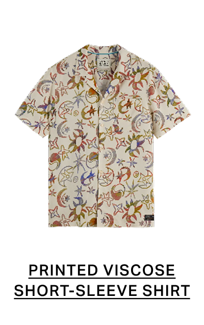 Printed Viscose Short-Sleeve Shirt