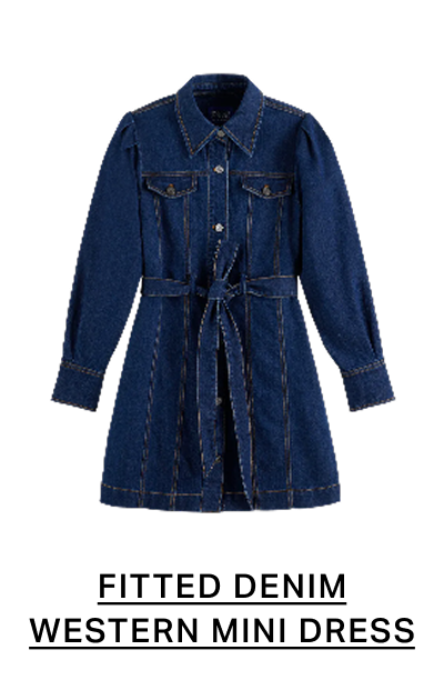 Fitted Denim Western Mini Dress