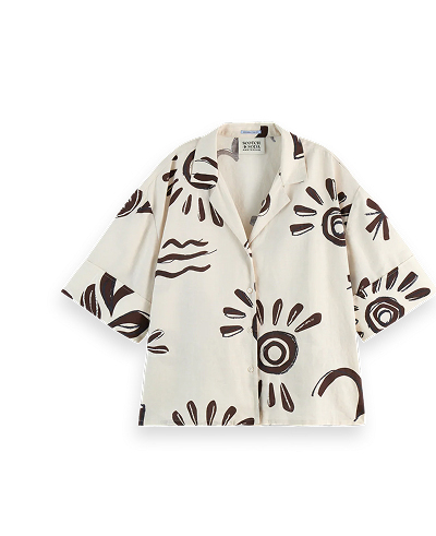 Inky Sun Printed Short Sleeve Shirt