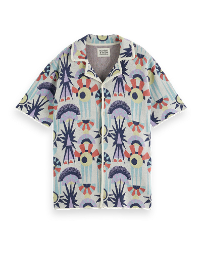 Jacquard Knit Short-Sleeved Shirt