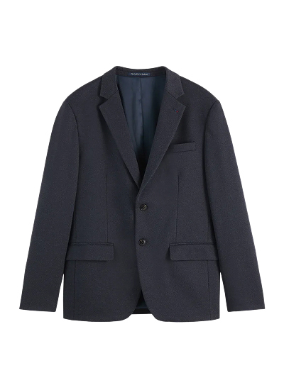 Tailored Notch Lapel Yarn Dyed Jersey Regular-Fit Blazer