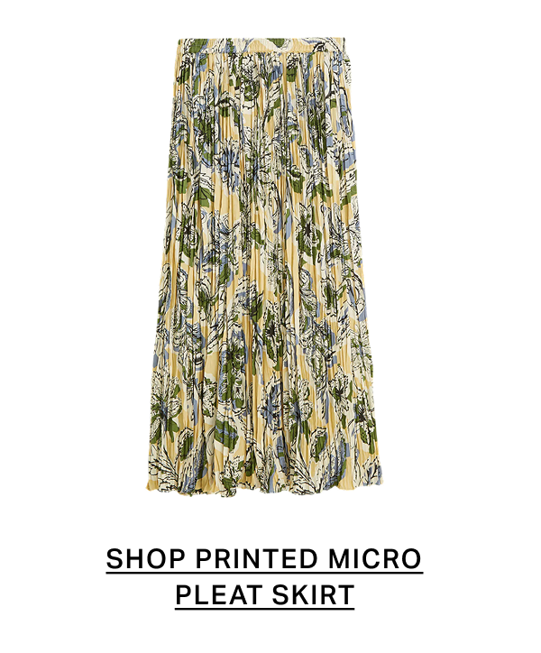 Printed Micro Pleat Skirt
