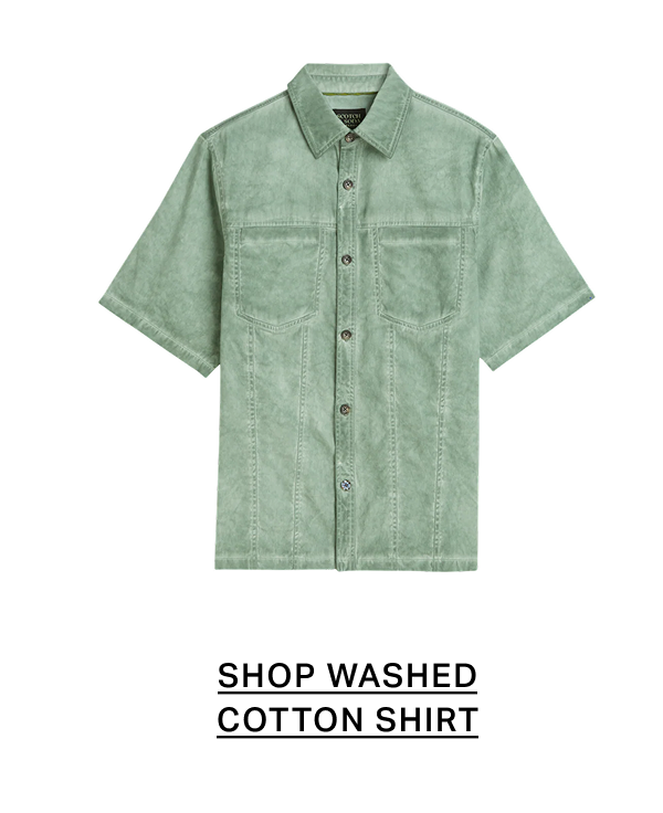 Washed Cotton Relaxed-Fit Short Sleeved Shirt