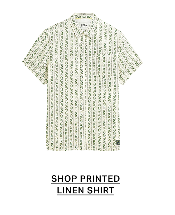Printed Linen Regular-Fit Short-Sleeve Shirt