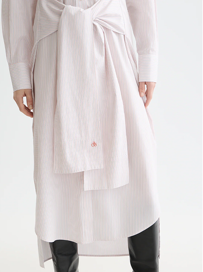 Relaxed-Fit Tie Shirt Dress