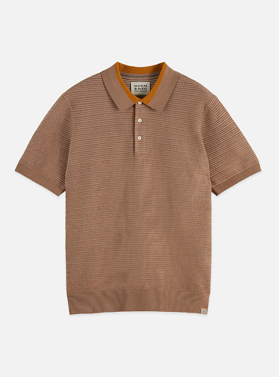 Structured Knitted Regular-Fit Polo