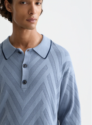 Structure Long Sleeve Polo