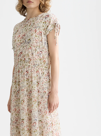 Gathered With Ties Midi Dress