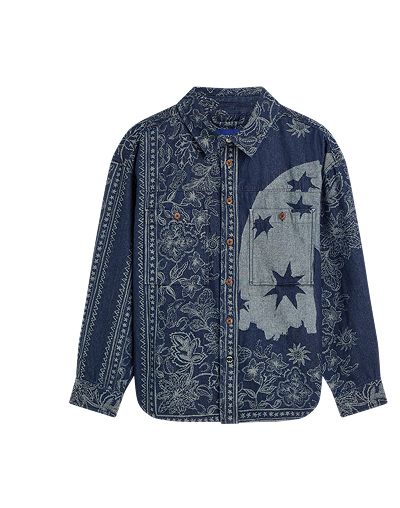 Denim Jacquard Overshirt