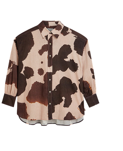 Linen Blend Printed Shirt