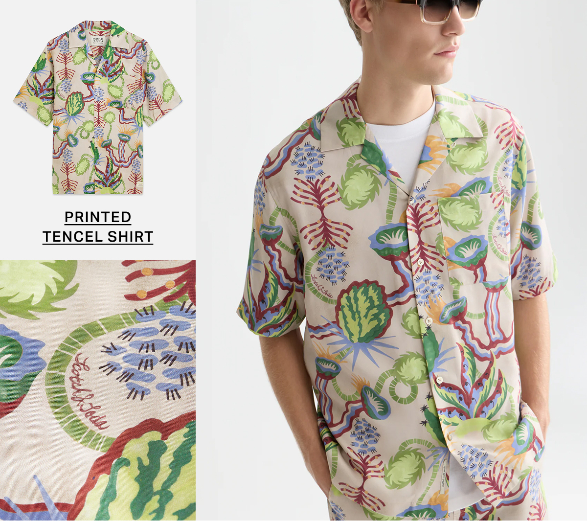 Printed Tencel Relaxed-Fit Shirt
