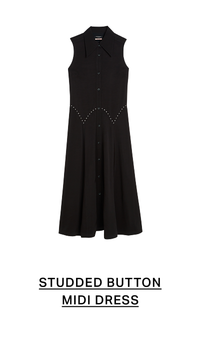 Studded Button Midi Dress