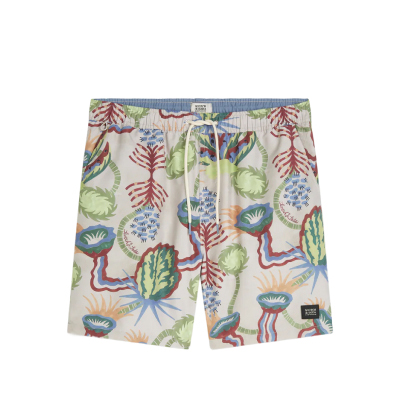 Printed Mid-Length Swim Shorts