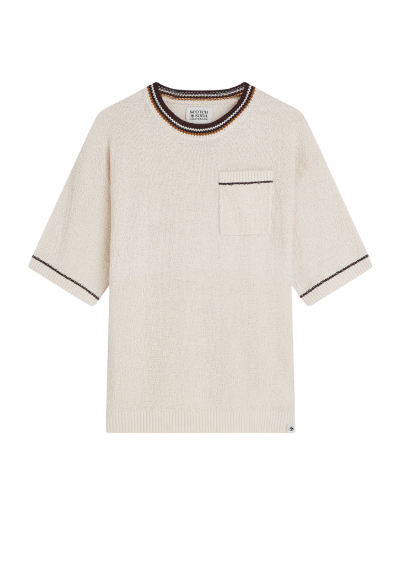 Knitted Cotton Linen-Blend Relaxed-Fit T-Shirt
