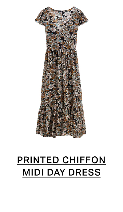Printed Chiffon Midi Day Dress