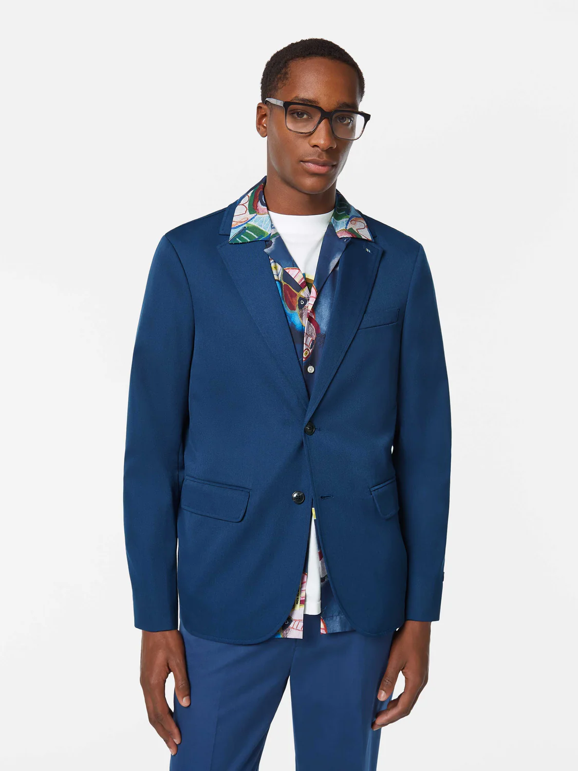 Image of Single-Breasted Relaxed Viscose-Blend Blazer