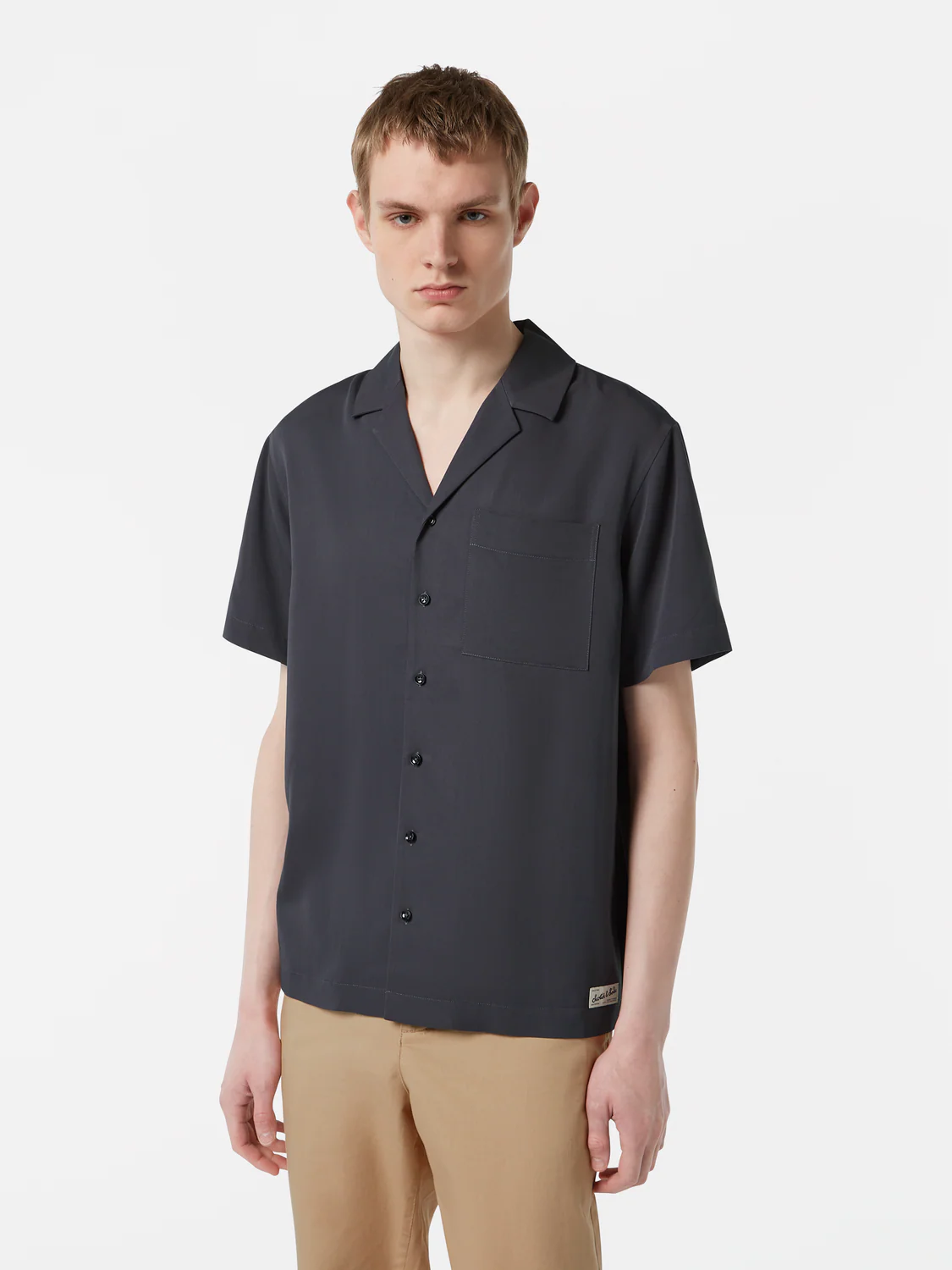 Image of Regular-Fit Sateen Short Sleeve Shirt