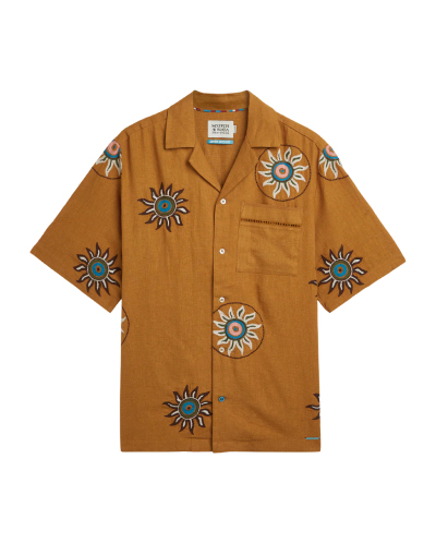Embroidered Linen Relaxed-Fit Shirt