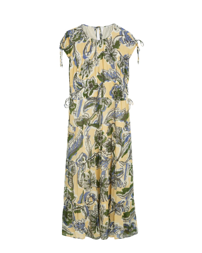 Tiered Printed Chiffon Midi Dress