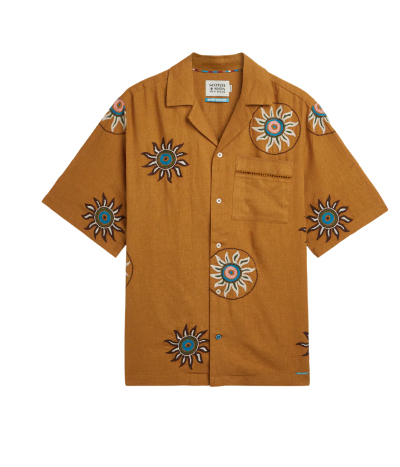 Embroidered Linen Relaxed-Fit Shirt