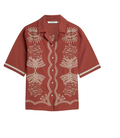 Embroidered Short Sleeved Fitted Shirt