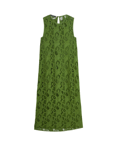 Flame Embroidery Midi Dress