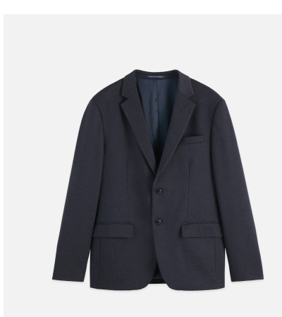 Tailored Notch Lapel Yarn Dyed Jersey Regular-Fit Blazer