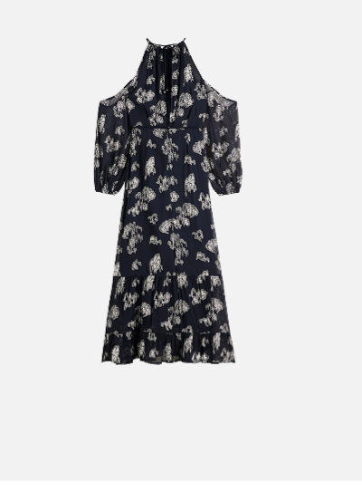 Fil coupe open shoulder maxi dress