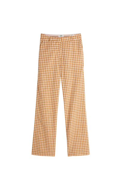 Edie - Linen Gingham High Rise Wide Leg Pants
