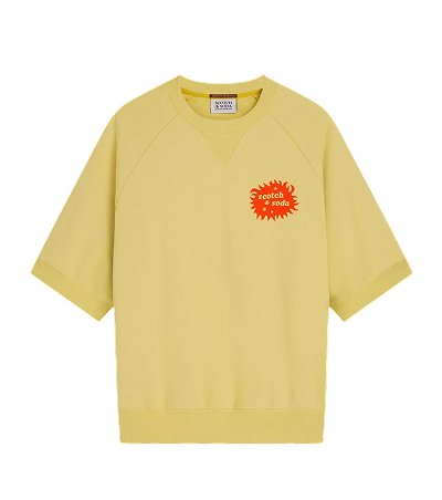 Front And Back Artwork Loose-Fit Short Sleeve Sweatshirt