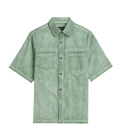 Washed Cotton Relaxed-Fit Short Sleeved Shirt