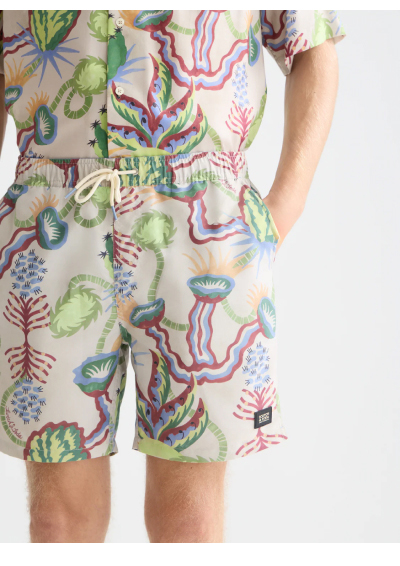 Printed Mid-Length Swim Shorts