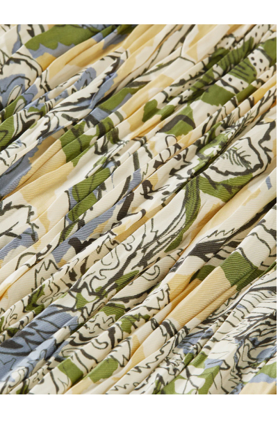 Printed Micro Pleat Skirt