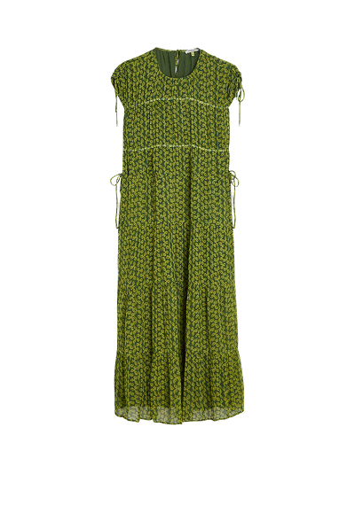 Tiered Printed Chiffon Midi Dress