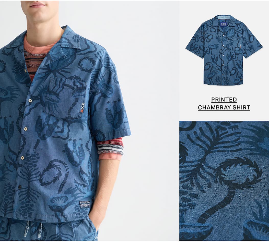 Printed Chambray Shirt