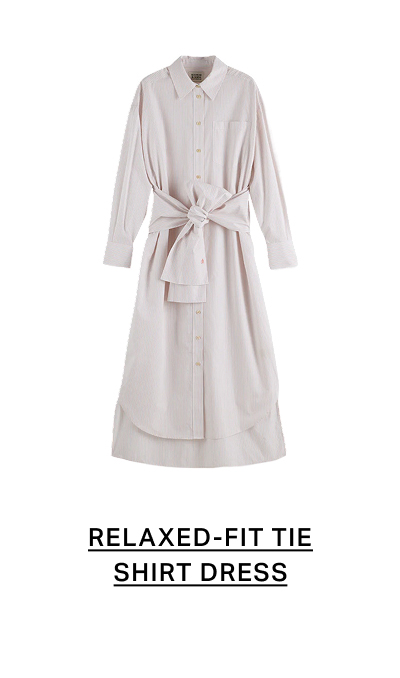Relaxed-Fit Tie Shirt Dress