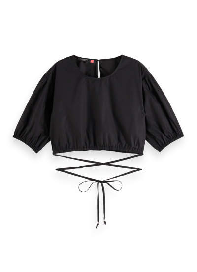 Cropped Poplin Tie Top