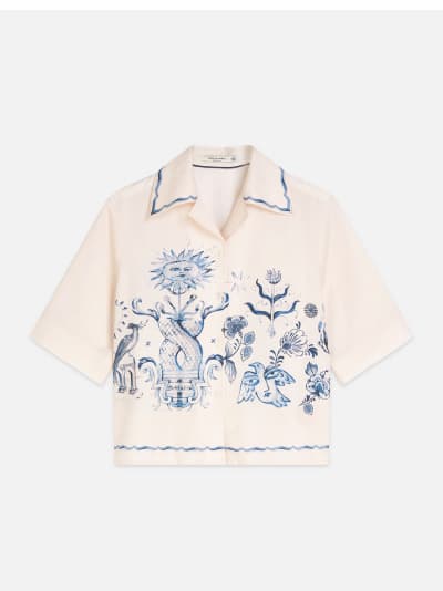 Scotch & Soda x Royal Delft Printed Short-Sleeved Camp Shirt