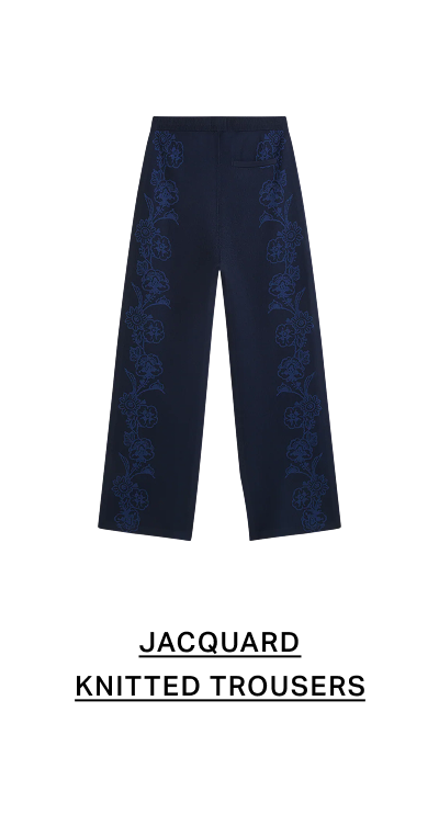 Jacquard Knitted Relaxed-Fit Trousers