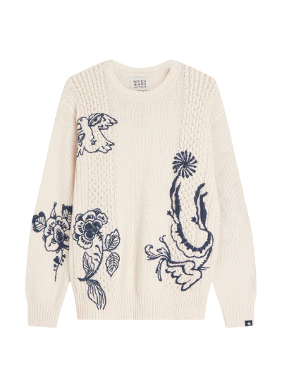 Scotch & Soda x Royal Delft Embroidered Relaxed Pullover