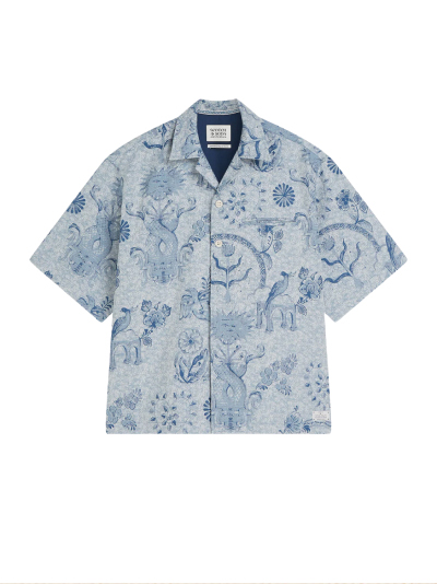 Scotch & Soda x Royal Delft Loose Short-Sleeved Jacquard Shirt