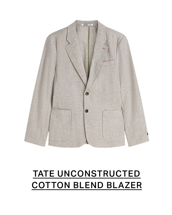 Tate Unconstructed Cotton Blend Regular-Fit Blazer