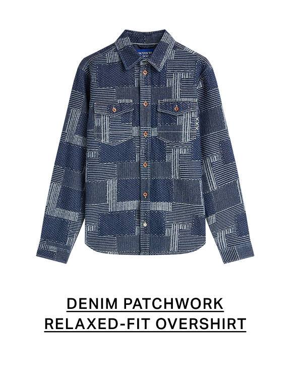 Denim Patchwork Relaxed-Fit Overshirt