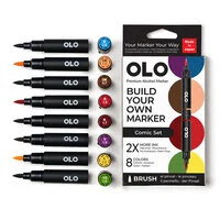 OLO - Brush Collection - 8 Color Marker Set - Comic