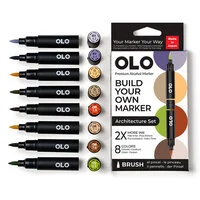 OLO - Brush Collection - 8 Color Marker Set - Architecture