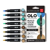 OLO - Brush Collection - 8 Color Marker Set - Sea And Sky