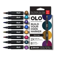 OLO - Brush Collection - 8 Color Marker Set - Rich
