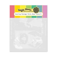 Waffle Flower Crafts - Nesting Postage Collage Collection - Stencils - Party Bear