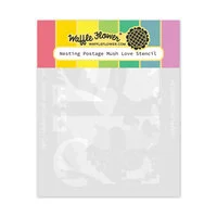 Waffle Flower Crafts - Nesting Postage Collage Collection - Stencils - Mush Love