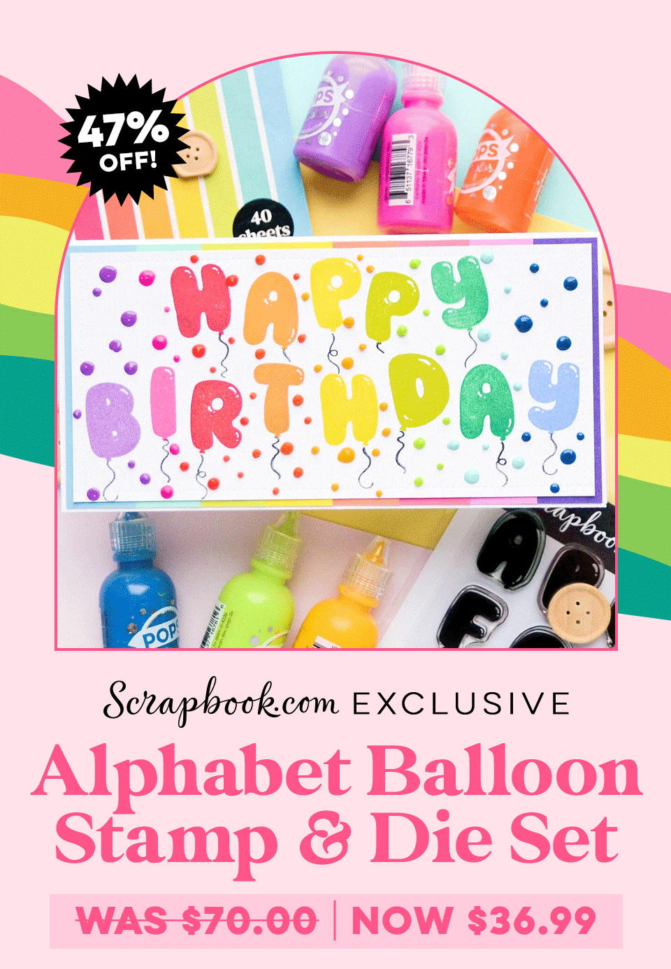 Exclusive Alphabet Balloon Stamp & Die Set Was $79.00 Now $36.99